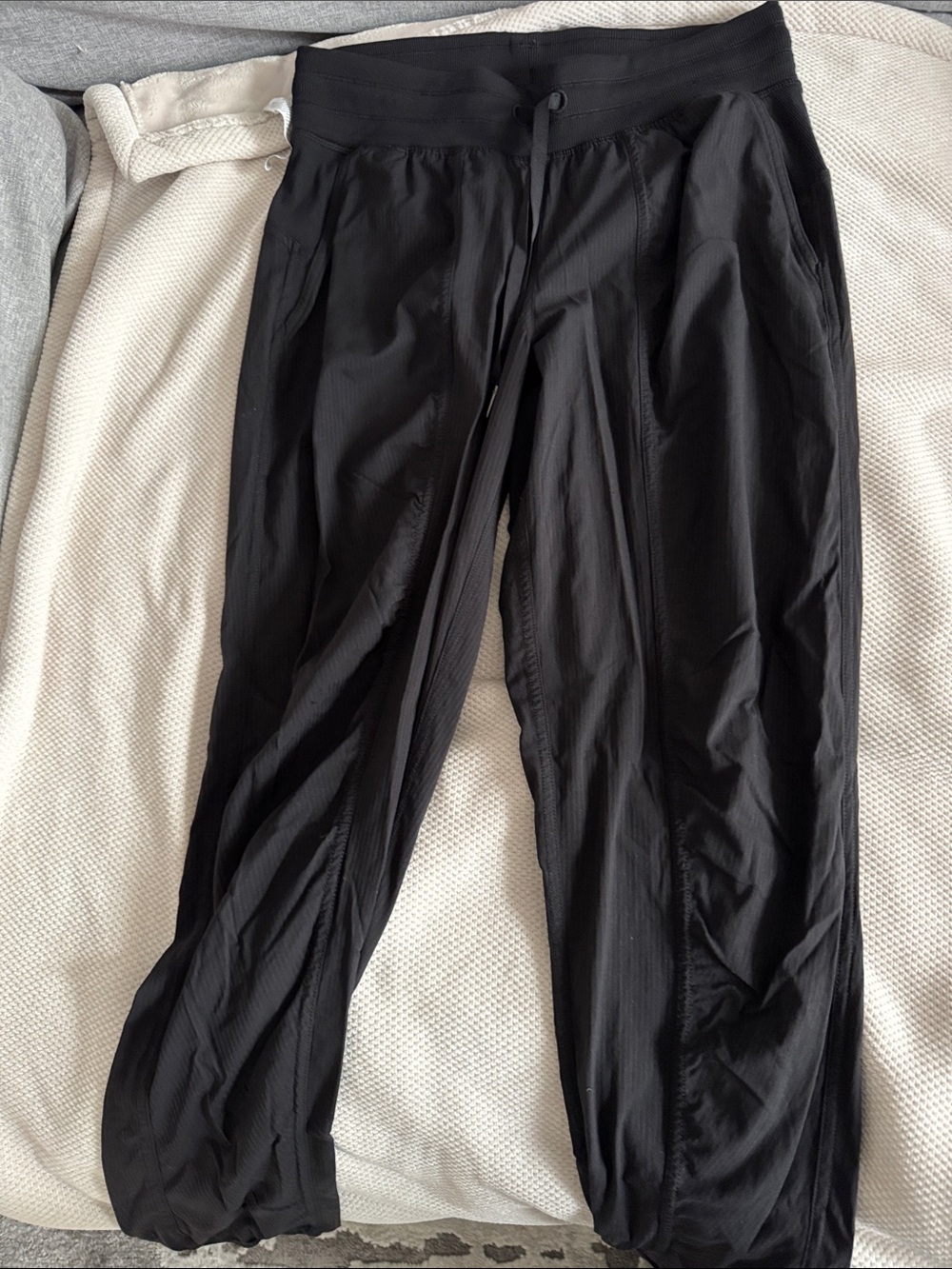 lululemon athletica dance studio Black joggers with Reflective Logo